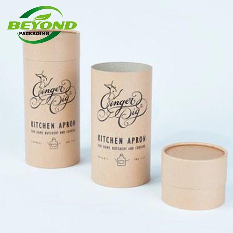 Biodegradable eco brown kraft round tube private label cylinder box paperboard cosmetic packaging for nail brush