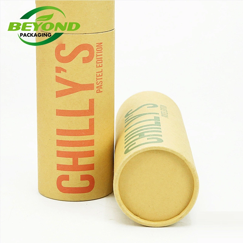Biodegradable Recycled Kraft Paper Cylinder Packaging Box,Custom Paper Cardboard Cylinder