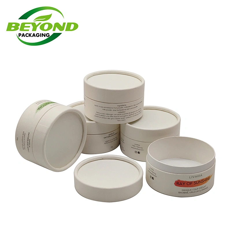 Customized Logo Design Printed Fancy Paper Cosmetic Box Packaging Tube Round Cylinder Skin Care Gift Boxes