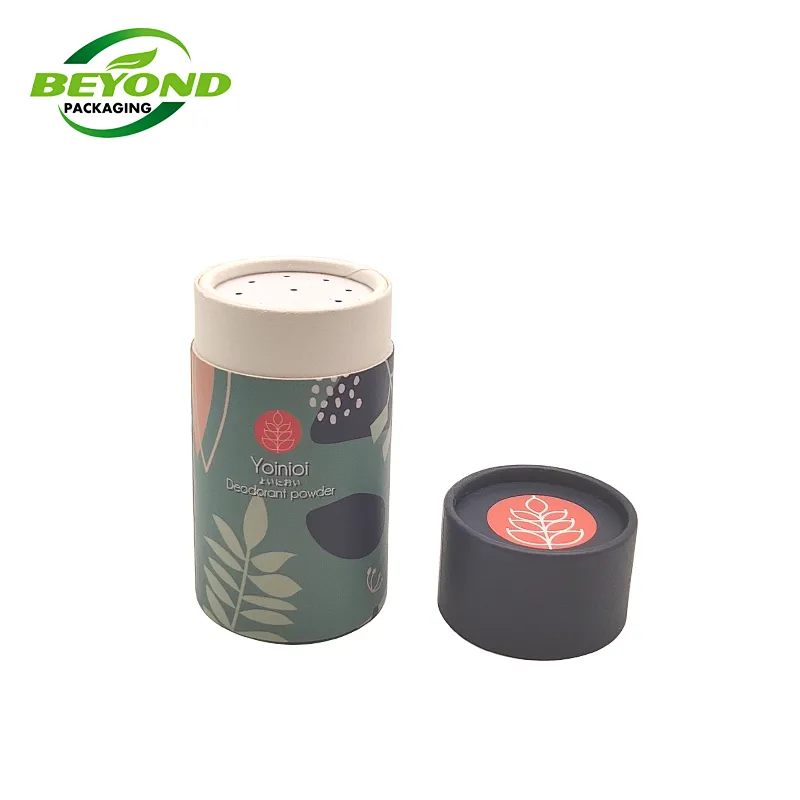 Eco Friendly Cardboard Tube Container With Sifter Shaker Paper Tube For Loose Protein Powder Packaging