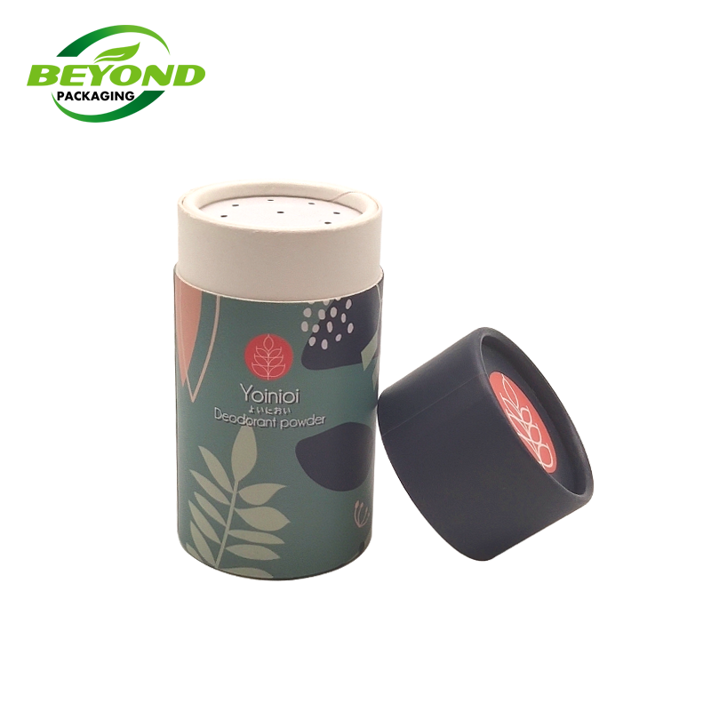 Eco Friendly Cardboard Tube Container With Sifter Shaker Paper Tube For Loose Protein Powder Packaging