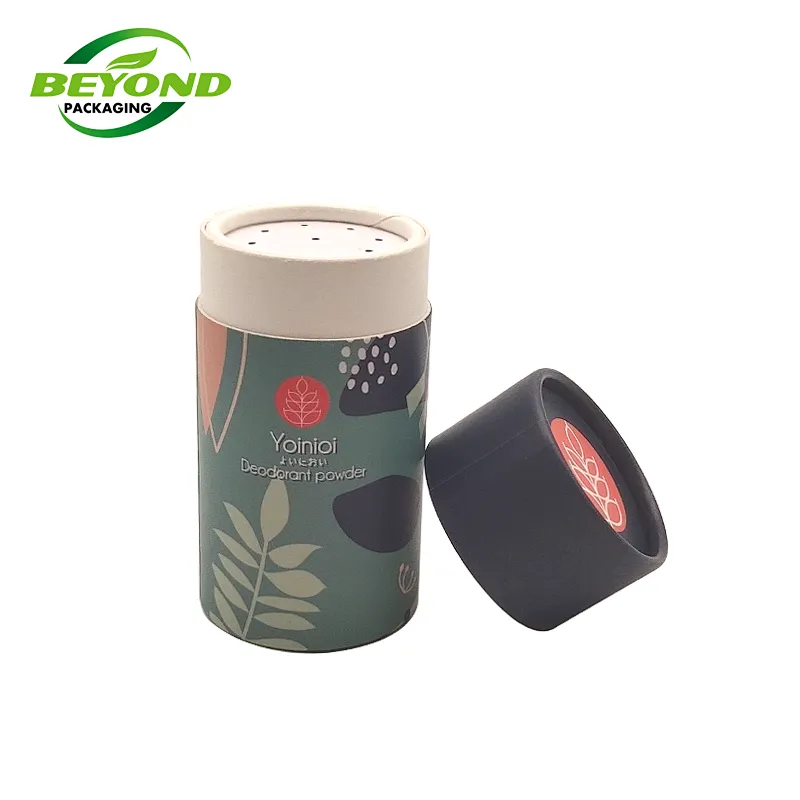 Eco Friendly Cardboard Tube Container With Sifter Shaker Paper Tube For Loose Protein Powder Packaging