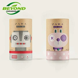 Eco Friendly High Quality Popular Kraft Paper Tube Clothing T-shirt Packaging With Custom Printing