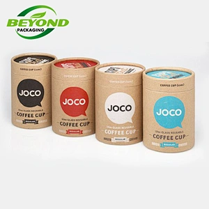 Manufactory wholesale food grade recycled round kraft paper tube 500g tea packaging paper tube with aluminum foil inside