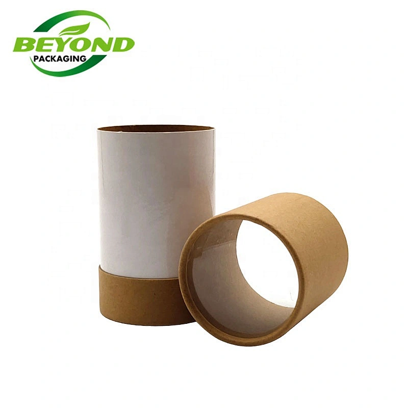 Wholesale Custom printing Clear PVC Window Brown Kraft Paper Tubes With Inner Tube Show Out Packaging