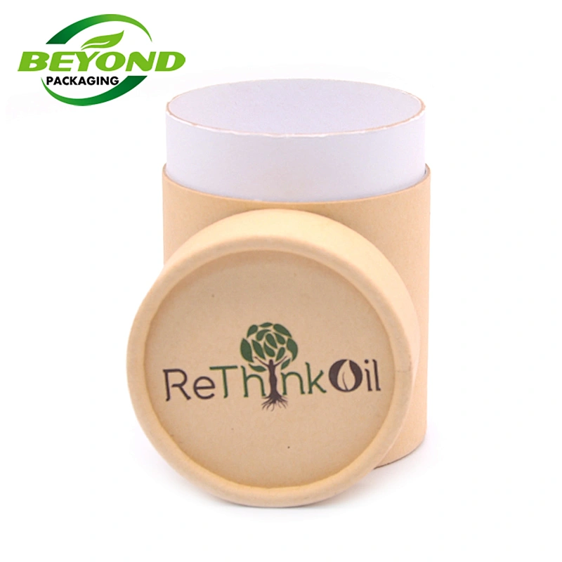 Biodegradable Recycled Custom Brown Kraft Paper Cardboard T-shirt Packaging Tube Cylinder Box Round Shape Box For Clothing