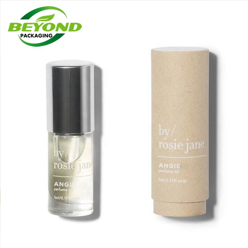 Custom Tube Box Cardboard Cosmetic Paper Tube With Long Lid  For glass jar Essential Oil Bottle Packaging