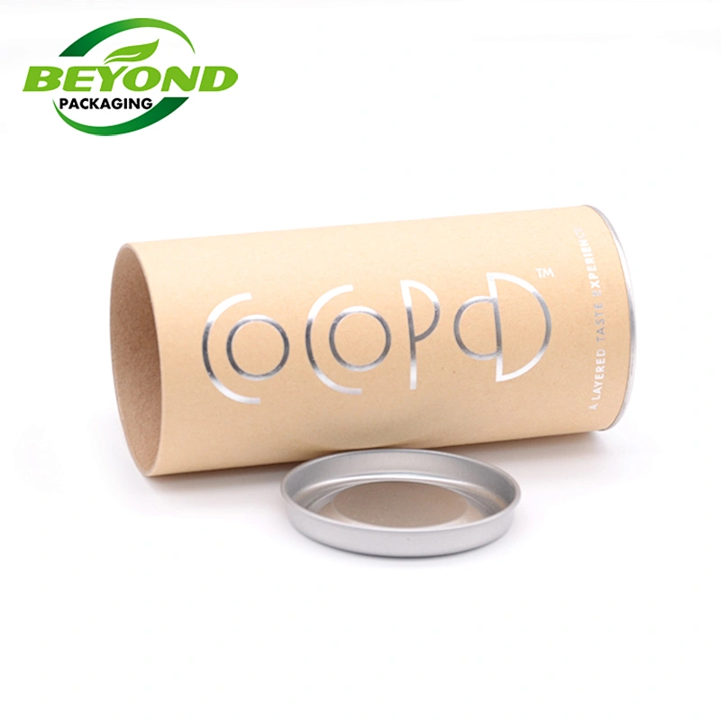 Biodegradable Round Paper Box For Packaging Cylinder Paper Tube Cardboard Custom Foil Stamping For Item Packaging