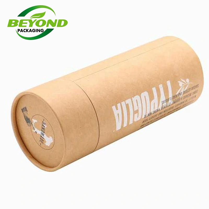eco friendly brown kraft paper cardboard cylinder packaging tube for sunglasses