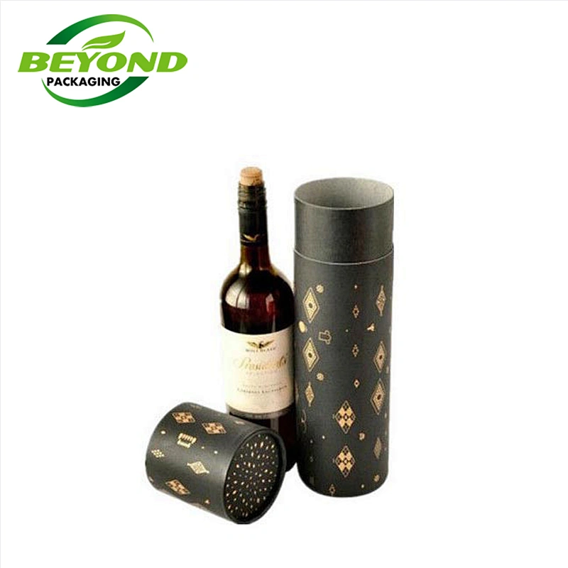 Custom Printing Eco Friendly Food Grade Cardboard Cylinder Craft Round Paper Tube For Wine Bottle Packaging