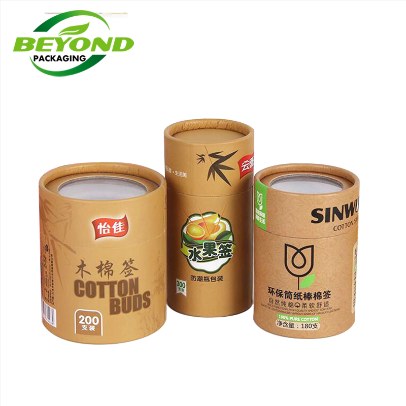 High Quality Beautiful Design Kraft Cardboard Cylinder Core Tube Round Hat Box With Clear Window/Lid For Clothes Packaging