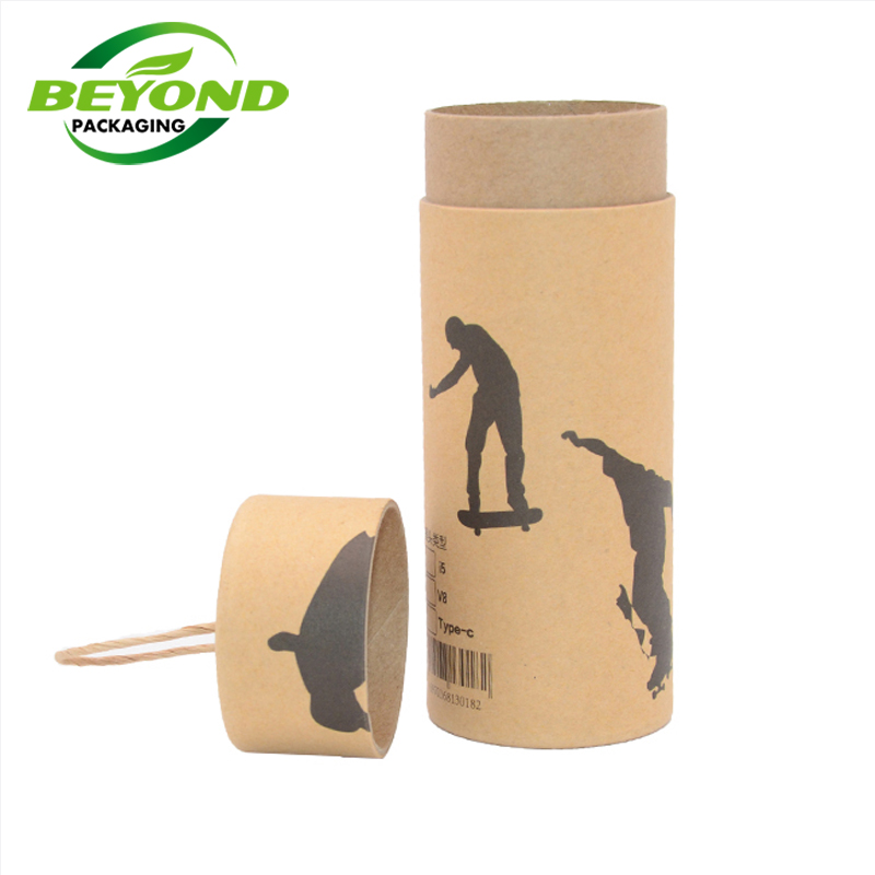 factory custom CMYK printing gift box biodegradable brown kraft cardboard paper tubes packaging for clothing