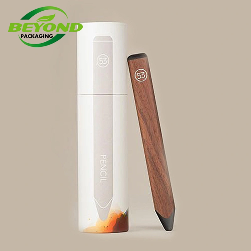 Recycled Kraft Core Wholesale Custom Printing Cardboard Cylinder Pen Pencil Packaging Storage Box