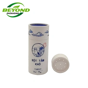Kraft Paper Custom Printing Eco Sea Salt Powder Food Packaging Cardboard Empty Paper Tube with Top Shaker/Sifter