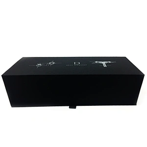 Customized Luxury Cosmetic Jewelry Paper Cardboard Packaging Black Magnetic Closure Goft Box