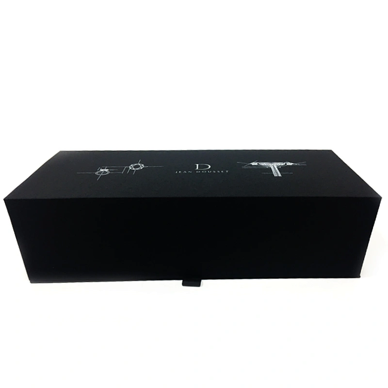Customized Luxury Cosmetic Jewelry Paper Cardboard Packaging Black Magnetic Closure Goft Box