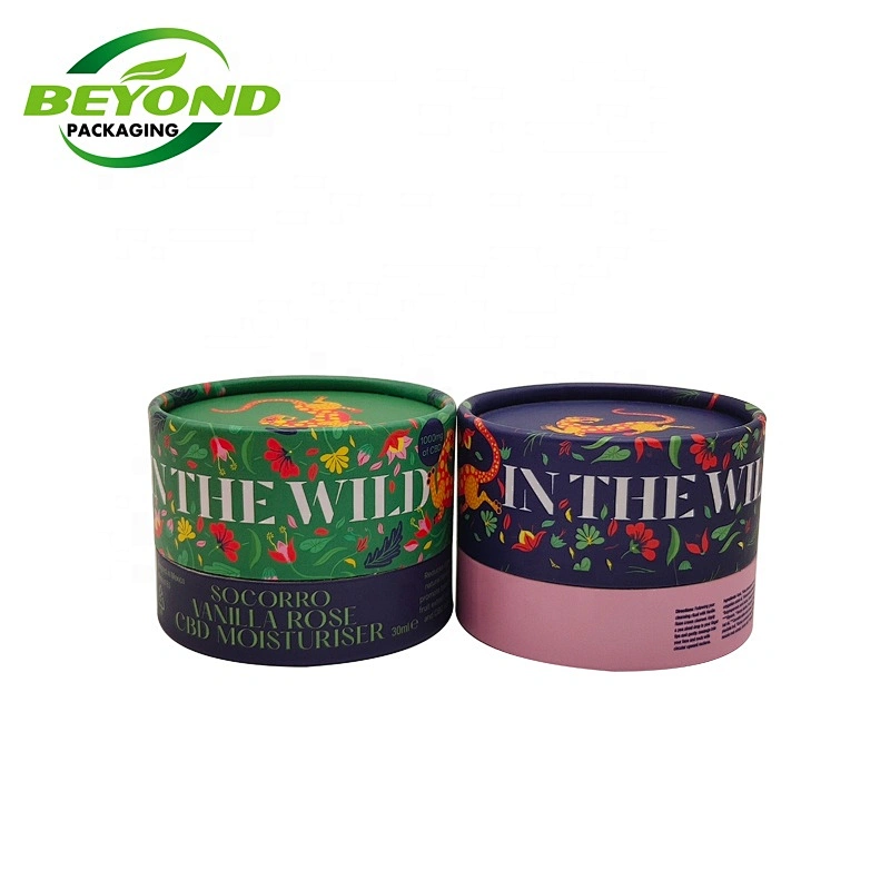Empty luxury custom printing paper tube container cosmetic packaging With black EVA insert for face cream jar