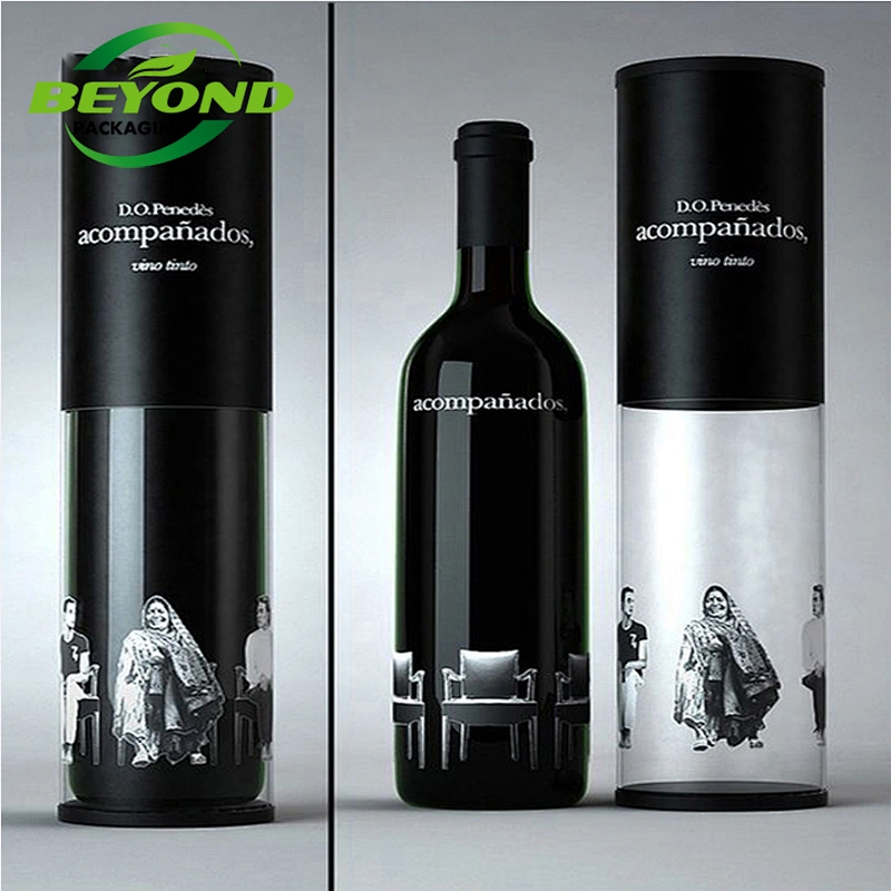 Wholesale Luxury Cylinder Paperboard Wine Tube Packaging Paper Canister Cylinder Packaging Tube Box Container