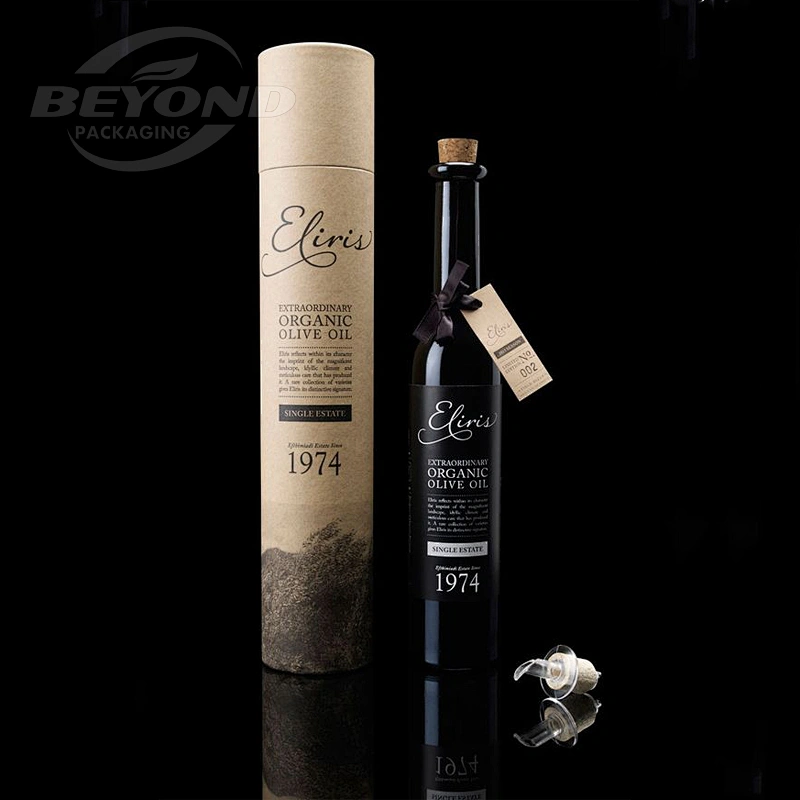 Custom Printing Eco Friendly Food Grade Cardboard Cylinder Craft Round Paper Tube For Wine Bottle Packaging