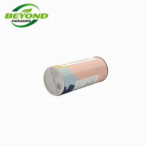 Eco cardboard food grade paper tube with salt paper tube packaging Kraft paper tube spice powder packaging with plastic shaker