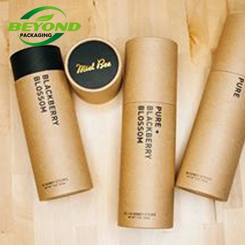 good quality gold silver hot stamping thick black white kraft shipping tubes paper cardboard tubing paper eco packaging beauty
