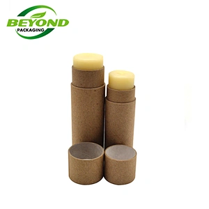 Customized 100% Biodegradable Push Up Cardboard Packaging Lip Balm/Deodorant Paper Tube Packaging Box
