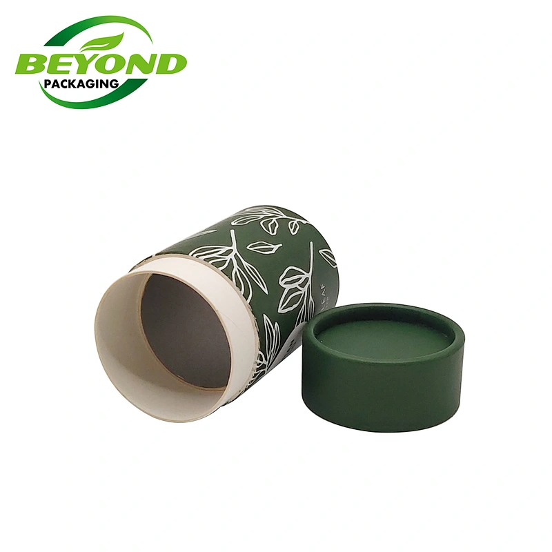 eco friendly shaker container paper tube cosmetics 10ml 20ml cardboard talc and puff tube luxury packaging with lid