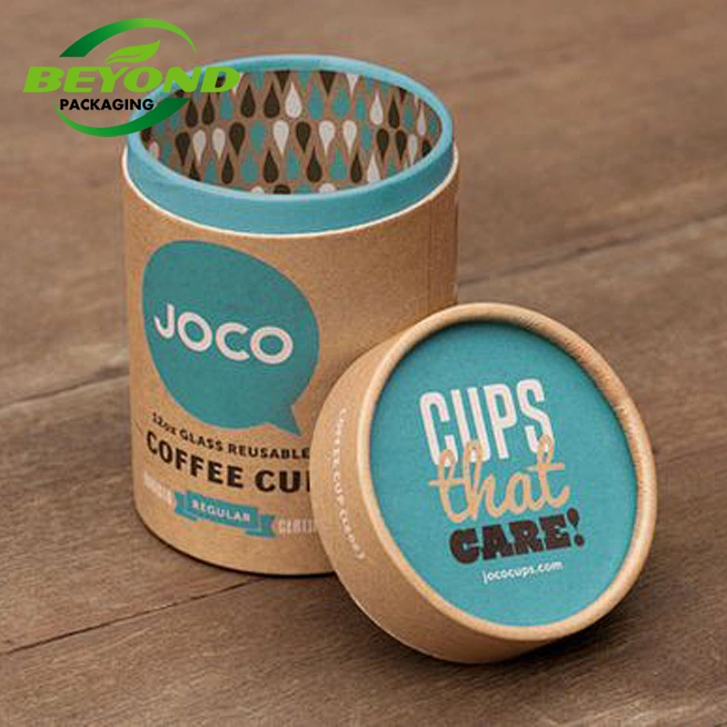 Manufactory wholesale food grade recycled round kraft paper tube 500g tea packaging paper tube with aluminum foil inside
