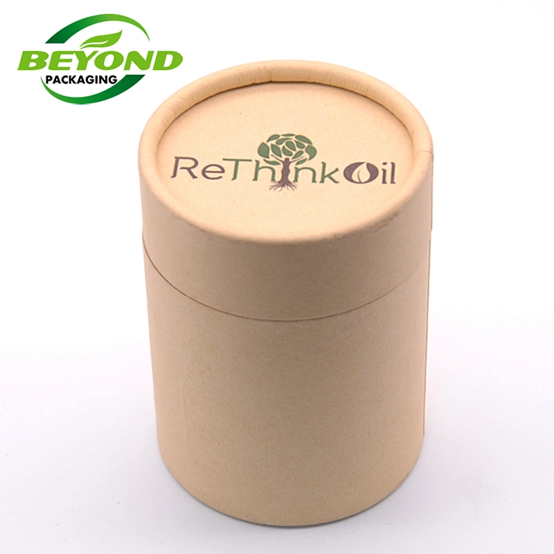 Biodegradable Recycled Custom Brown Kraft Paper Cardboard T-shirt Packaging Tube Cylinder Box Round Shape Box For Clothing