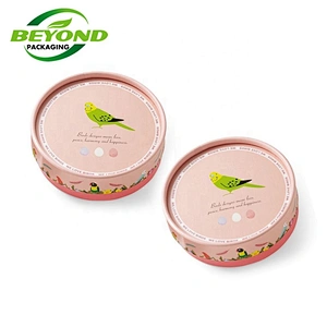 Luxury round gift box rolled edge flat edge cylinder paper tube packaging kraft round cardboard the headset box