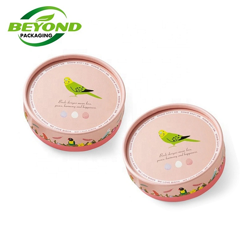 Luxury round gift box rolled edge flat edge cylinder paper tube packaging kraft round cardboard the headset box