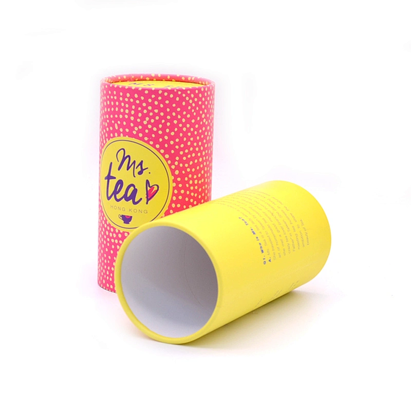 Custom Size OEM Printed Round Paper Cardboard Tube Box Gift Products T-shirt Tea Coffee Beans Packaging