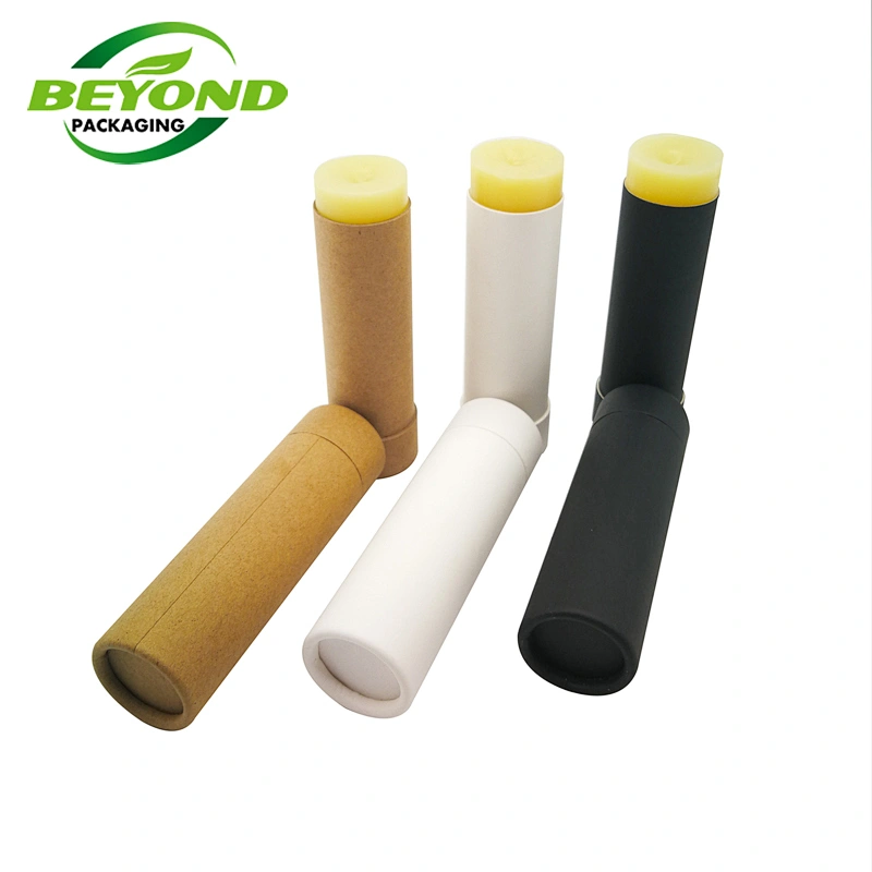 Customized 100% Biodegradable Push Up Cardboard Packaging Lip Balm/Deodorant Paper Tube Packaging Box