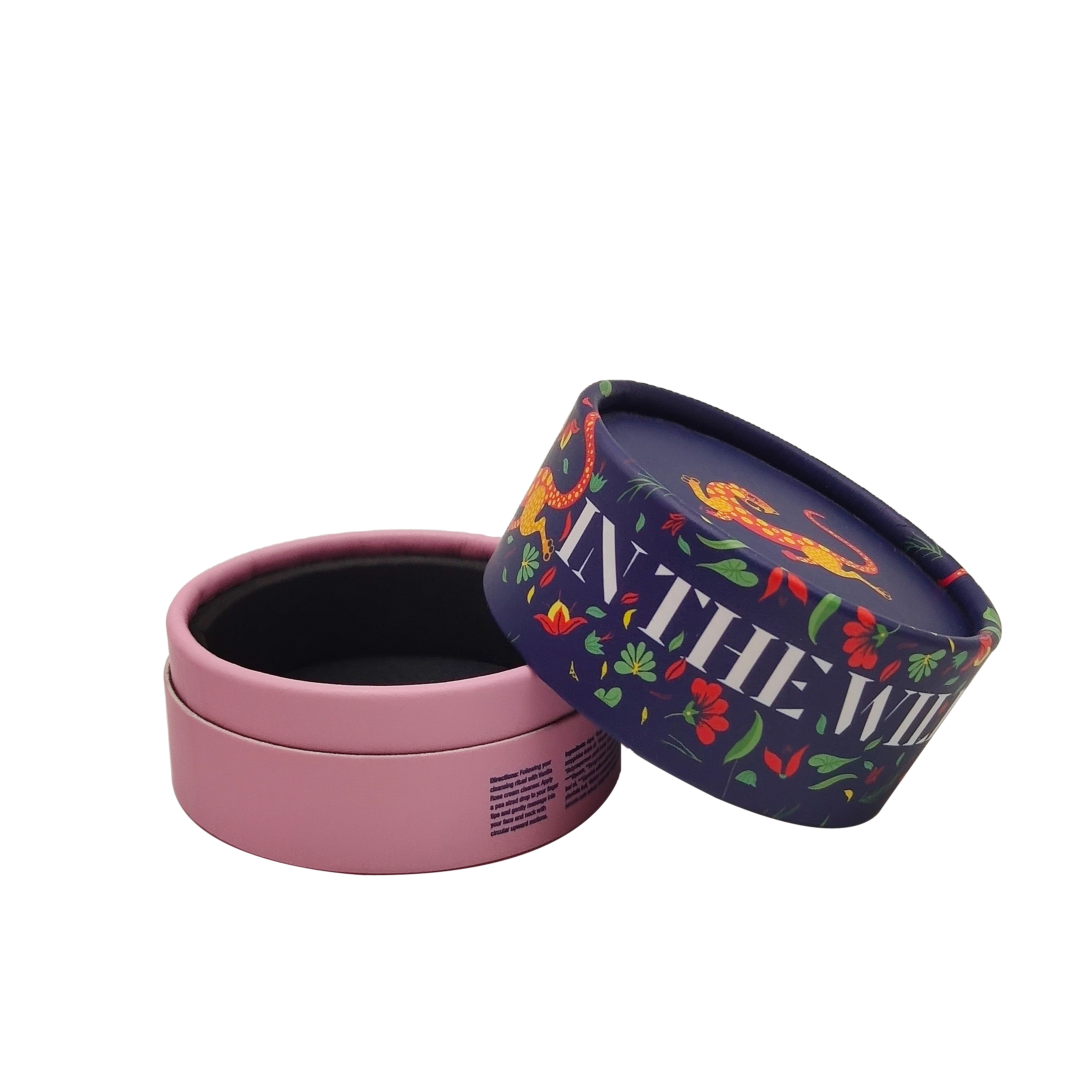 Empty luxury custom printing paper tube container cosmetic packaging With black EVA insert for face cream jar