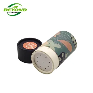 Eco Friendly Cardboard Tube Container With Sifter Shaker Paper Tube For Loose Protein Powder Packaging