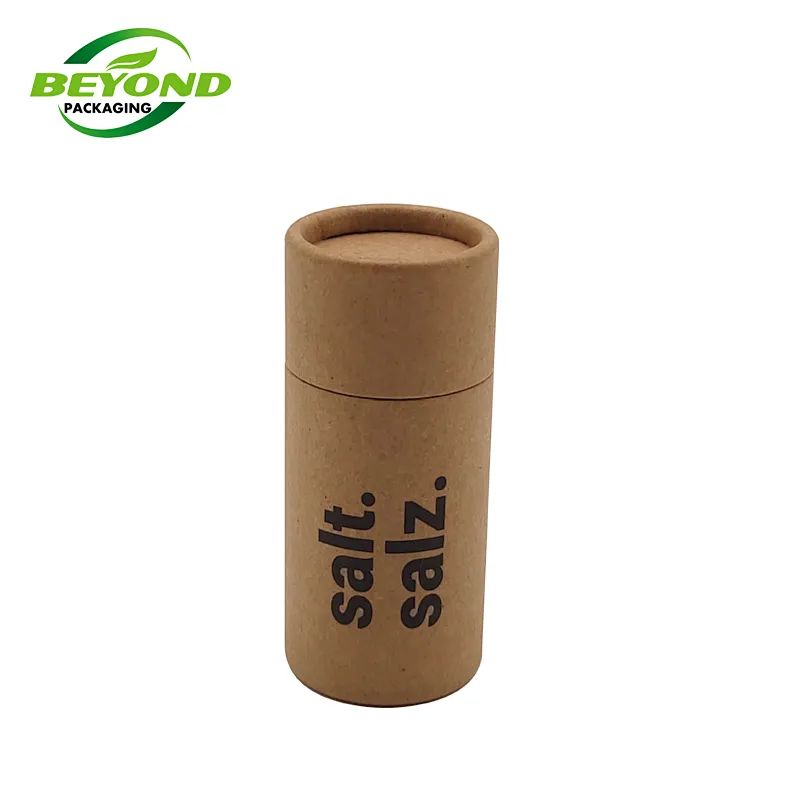 Cosmetic loose powder custom black printing paper shaker packaging box kraft paper tube with top cardboard sifter