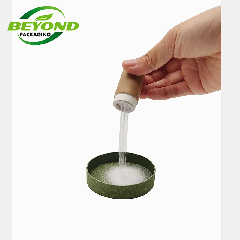 Customized Food Grade Printing Eco Sea Salt Powder Food Packaging Kraft Paper Spice Salt Shaker Paper Tube With Shake