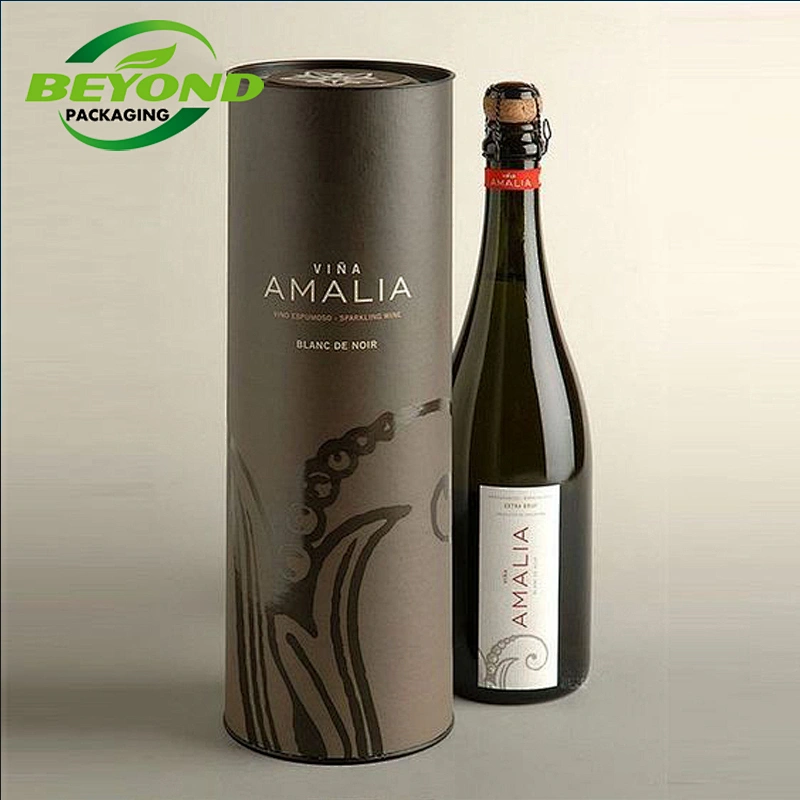 Customized Eco Friendly Biodegradable Round Cylinder Packaging Box Tube Wine Package Kraft Paper Tube