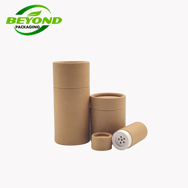 Spice tube cardboard with sifter high quality custom printed Kraft Paper Cardboard Round Tube Box Container
