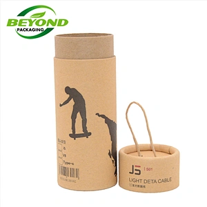 factory custom CMYK printing gift box biodegradable brown kraft cardboard paper tubes packaging for clothing
