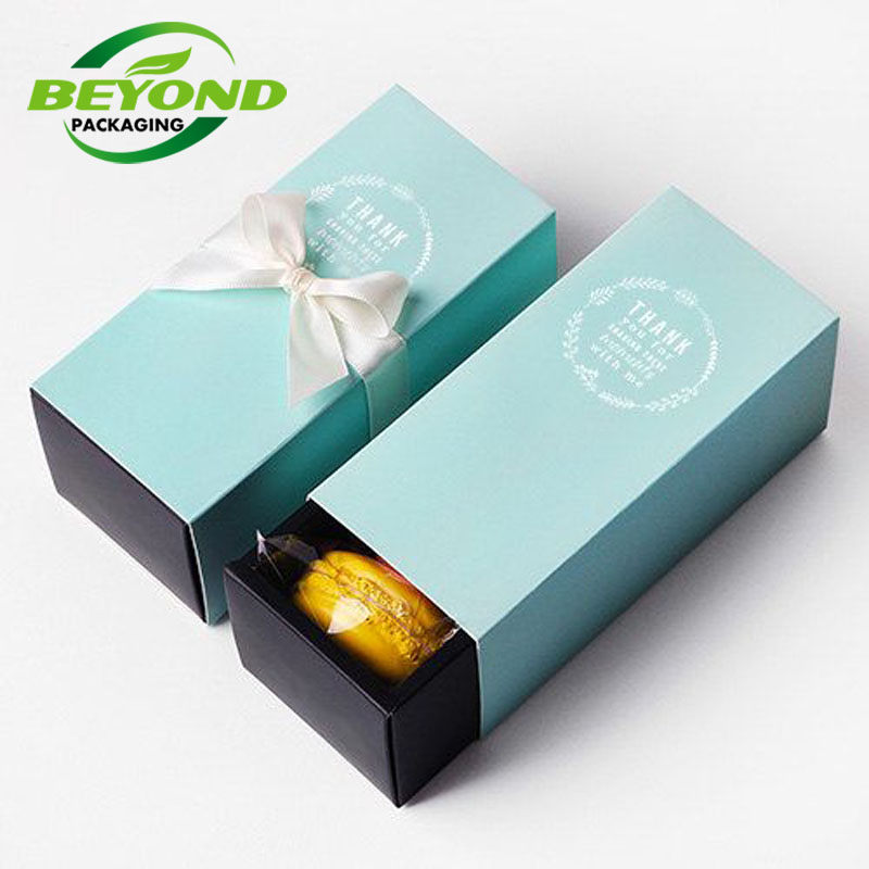 Beyond Custom Printed Macaron Gift Box Mini Cake Boxes with Slider Drawer Packaging Box Chocolate Sweet 6 Packs Macaron Accept