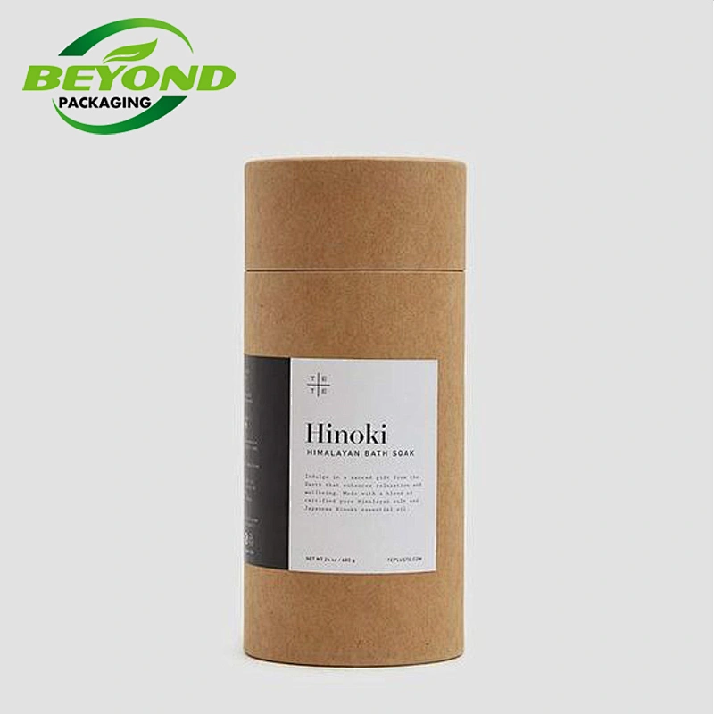 Manufactory wholesale food grade recycled round kraft paper tube 500g tea packaging paper tube with aluminum foil inside