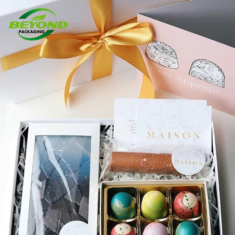 Food Grade Tasting Square Shape Custom Design Empty Box  For Macaron And Cookie Boxes With Inserts Gift Box