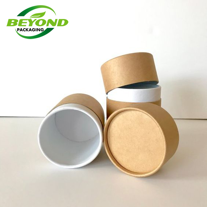 Biodegradable Recycled Custom Brown Kraft Paper Cardboard T-shirt Packaging Tube Cylinder Box Round Shape Box For Clothing