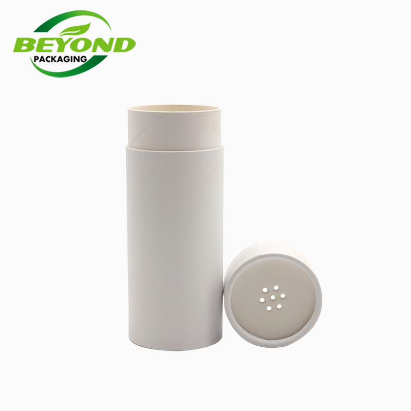 Custom Printing Food Grade Salt Powder Packaging Rolled Edge Paper Tube With Cardboard Shaker