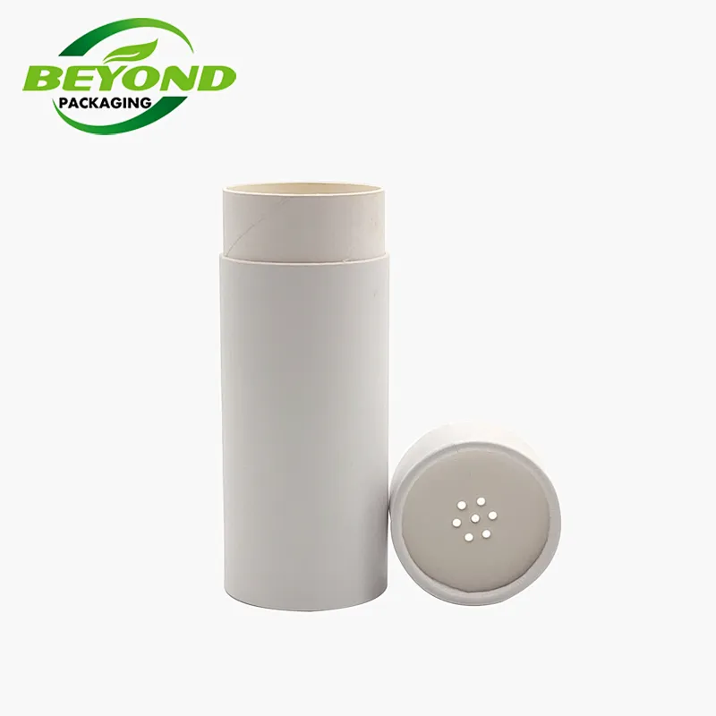 Custom Printing Food Grade Salt Powder Packaging Rolled Edge Paper Tube With Cardboard Shaker