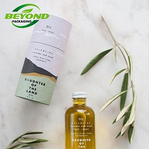 Customized Eco Friendly Cardboard Tube Cylinder Biodegradable Round Paper Boxes For Packaging Perfume Essential Oil Bottle