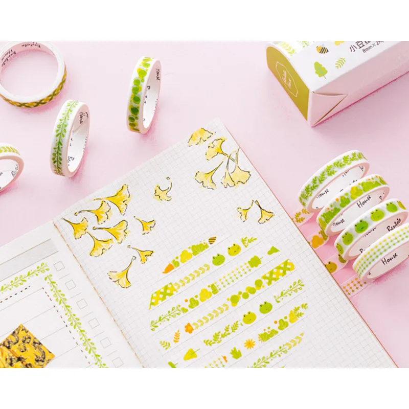 Recycled Self Adhesive DIY Waterproof Paper Sticker Decorative Custom Printing Make Cute Washi Tape
