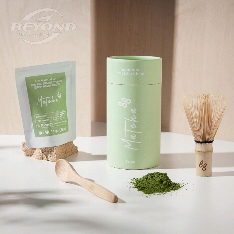 Eco Friendly Degradable Food Grade Cardboard Material Loose Tea Paper Tube Packaging Custom Green Design