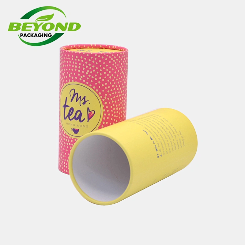 Food Grade Custom Printing Logo Foil Paper Gift Cardboard Cylinder Tube Packaging Box for Coffee Tea Packaging